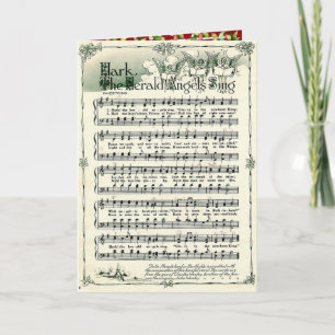 Kerstlied Hark the Herald Angels Sing Feestdagen Kaart