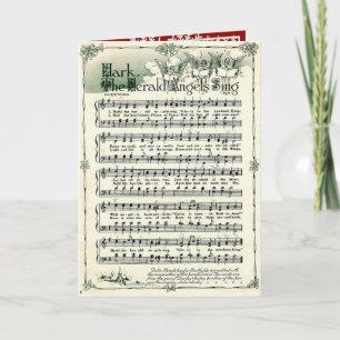 Kerstlied Hark the Herald Angels Sing uit het verl Feestdagen Kaart