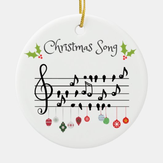 kerstlied keramisch ornament (Voorkant)