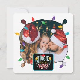 Kerstlied op weg (voeg uw foto's toe) Kerstkaart