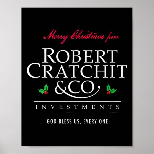 Kerstlied Robert Bob Cratchit Ebenezer Scroo Poster (Voorkant)