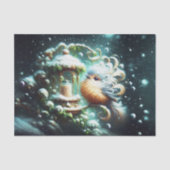 Kerstlied Vogel bij Holly Feeder Tissuepapier (Voorkant)