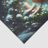 Kerstlied Vogel bij Holly Feeder Tissuepapier (Detail)