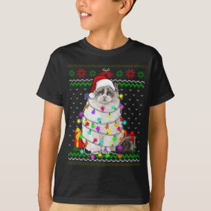 Kerstlieden met lucifers van smakelijke kerij Kat T-shirt
