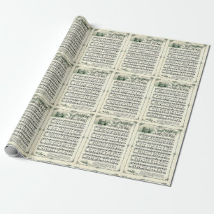 Kerstliederen, Vintage Bladmuziek Cadeaupapier