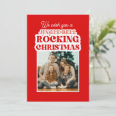 Kerstliedje Rockende Rode Kerst  Feestdagenkaart (Staand voorkant)