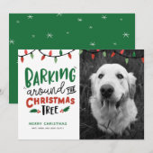 Kerstliedjes blaffend rond de kerstboom Honden Ker Feestdagenkaart (Voorkant / Achterkant)