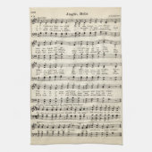 Kerstliedjes Jingle Bells Kerstliederen Bladmuziek Theedoek (Verticaal)