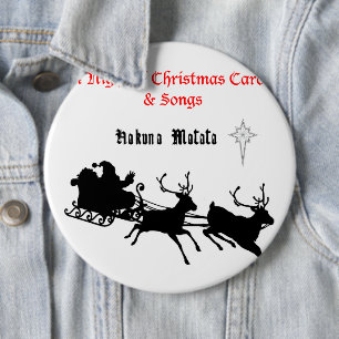 Kerstliedjes meezingen – Kerstliederen & Feestvreu Ronde Button 6,0 Cm