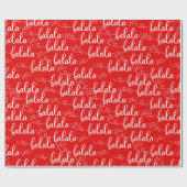Kerstliedjes Red FaLaLaLa Cadeaupapier (Vlak)