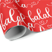 Kerstliedjes Red FaLaLaLa Cadeaupapier (Rol Hoek)