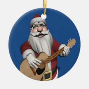 kerstliedjes spelen op zijn gitaar keramisch ornament