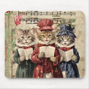 Kerstliedjes zingende katten muismat