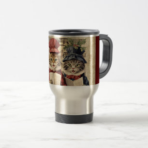 Kerstliedjes zingende katten reisbeker