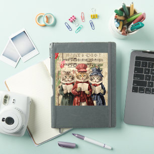 Kerstliedjes zingende katten sticker