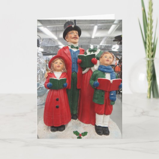 Kerstliedjeszanger decoratie kaart (Voorkant)