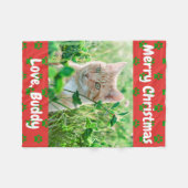 Kerstliefde Dog Cat Dad Pet Photo Fleece Deken (Voorkant (Horizontaal))