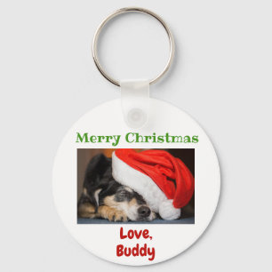 Kerstliefde Dog Cat Dad Pet Photo Sleutelhanger