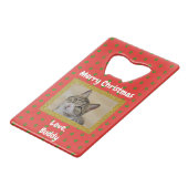 Kerstliefde Dog kattebak papetfoto Kredietkaart Flessenopener (Achterkant Gekanteld)