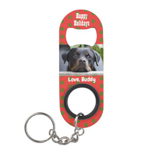 Kerstliefde Dog Papa Pet Foto Mini Flessenopener