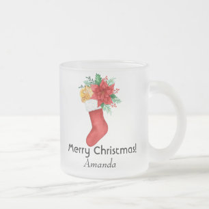 Kerstliefde gevat glas matglas koffiemok