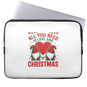 Kerstliefde Hart Kabouterontwerp voor Kerstman Laptop Sleeve