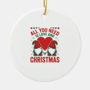 Kerstliefde Hart Kabouterontwerp voor Sinterklaas Keramisch Ornament