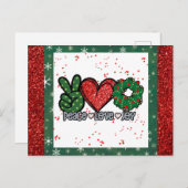 Kerstliefde Joy Briefkaart (Voorkant / Achterkant)