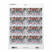 Kerstliefde Joy Red Script Uw foto Etiket (Full Sheet)