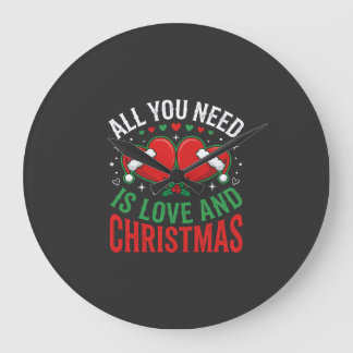 Kerstliefde Kerstman Hoed Typografie Grote Klok
