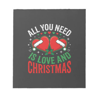 Kerstliefde Kerstman Hoed Typografie Notitieblok