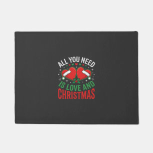 Kerstliefde Kerstmannenhoed Typografie Deurmat