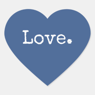 Kerstliefde Klassiek Blauw Hart Sticker