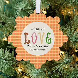 Kerstliefde Moderne Typografie Persoonlijk Ornament Kaart