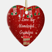 Kerstliefde Opa Keramisch Ornament (Rechts)