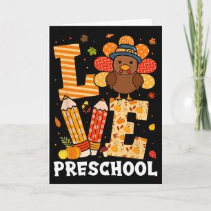Kerstliefde Preschool Leraar Kalkoen Herfst Kaart