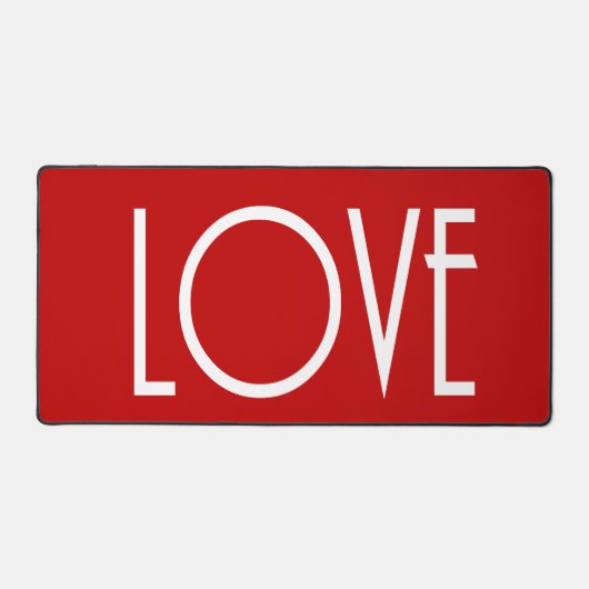 Kerstliefde Rood Achtergrond Holiday Doormat Bureaumat (Voorkant)