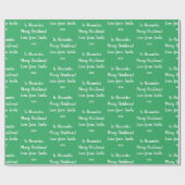 Kerstliefde van Santa gepersonaliseerd groen Cadeaupapier (Vlak)