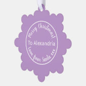 Kerstliefde van Santa Paarse Lila Ornament Kaart (Links)