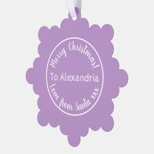 Kerstliefde van Santa Paarse Lila Ornament Kaart (Links)