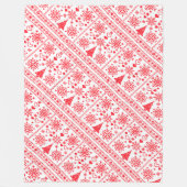 Kerstliefhebber Cross Pattern Sampler Design Fleece Deken (Voorkant)