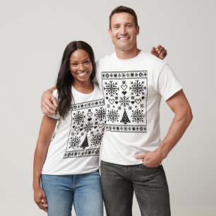 Kerstliefhebber Cross Pattern Sampler Design T-shirt