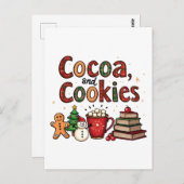 Kerstliefhebbers van Cacao en Koekjes Briefkaart (Voorkant / Achterkant)