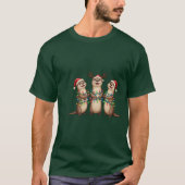 Kerstliegende otters t-shirt (Voorkant)