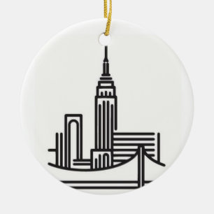kerstlijn New York City Skyline Keramisch Ornament