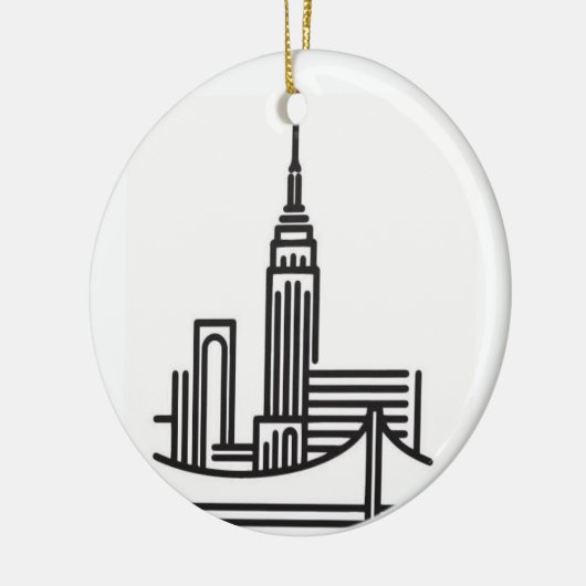 kerstlijn New York City Skyline Keramisch Ornament (Links)
