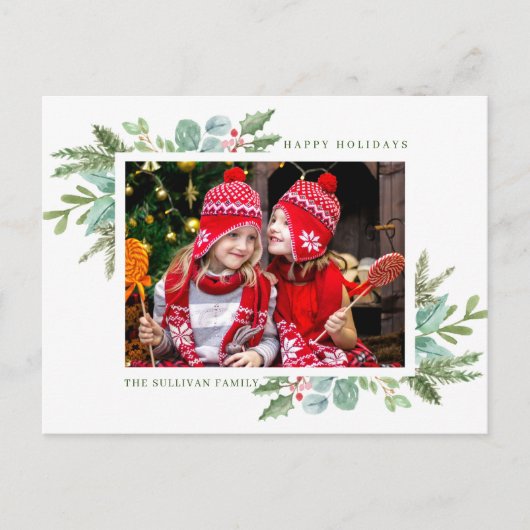 kerstLijst Briefkaart voor feestdag (Voorkant)