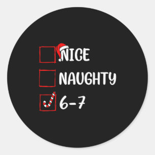 Kerstlijst Leuk Stout 6 7 Grappig Zes Zeven Ik Ronde Sticker