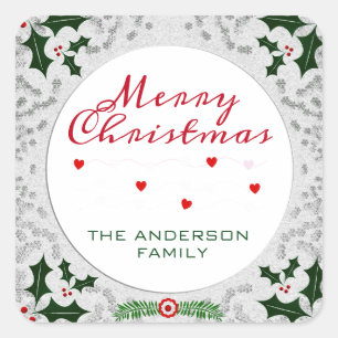 kerstLijst Vierkante Sticker