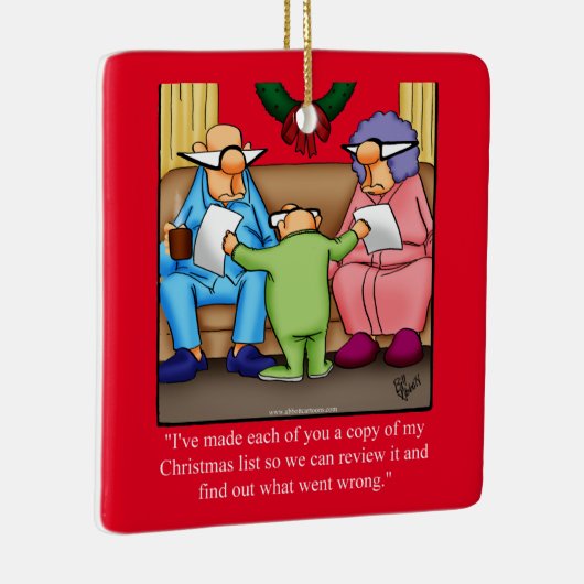 kerstlijstversiering Humor Keramisch Ornament (Rechts)